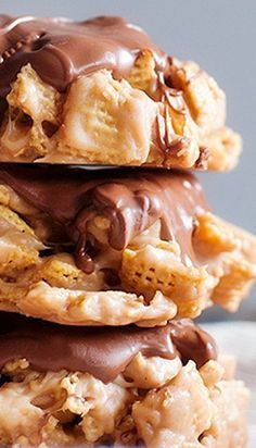 chocolate covered cookies stacked on top of each other