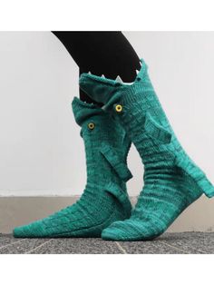 Unique & Cute Design: Crocodile Socks Knitting Pattern has a continuous textured stitch pattern across the body. Warm & Cozy: These socks are uncommonly cozy to wear and provide just the right amount of quirky, fun style. Very soft and warm, compared with normal thick wool socks, thermal socks for women will keep your feet warmer in cold winter. Funny Socks: If you desire a sock that is wearable in shoes, you can follow the instructions for extending the leg length, and sew the back legs high en Hand Knitted Fitted Casual Socks, Casual Hand Knitted Fitted Socks, Casual Fitted Hand Knitted Socks, Casual Hand-knitted Fitted Socks, Green Novelty Socks For Winter, Casual Green Knitted Socks, Casual Hand Knitted Socks, Casual Knit Winter Socks, Casual Comfortable Hand Knitted Socks