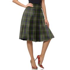 Davidson Tulloch Dress Tartan Plaid Ladies SkirtProduct Details: Made from Polyester, soft and comfortable. Fit and flare fit, fully customizable. Sizes: XS,S,M,L,XL,XXL,XXXL. Hand wash in cold water only. Designs imprinted using an advance heat sublimation technique. Have a nice day! Casual Fitted Full Pleated Skirt, Fitted Full Casual Pleated Skirt, Casual Fitted Pleated Full Skirt, Green Fitted Flared Pleated Skirt, Fitted Green Skirt With Pleated Hem, Green Fitted Skirt With Pleated Hem, Fitted Midi Skirt With Pleated Waist, Green A-line Dress With Lined Skirt, Relaxed Skirted Dress For Fall