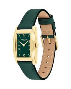 Coach Reese Watch, 24mm Green Cases, The Minimalist, Women's Watch, Minerals Crystals, Green Leather, Quartz Movement, Stainless Steel Case, Leather Watch, Womens Watches