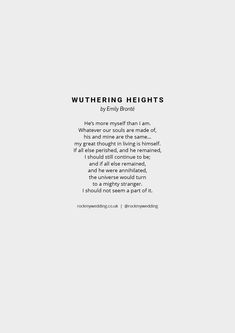 Wuthering Heights by Emily Bronte wedding reading Love Excerpts From Books, Wuthering Heights Wedding, Bronte Love Quotes, Best Quotes From Books Love, Wedding Readings From Books, Withering Heights Quotes, Wuthering Heights Aesthetic Wallpaper, Wuthering Heights Wallpaper, Poetic Quotes From Books