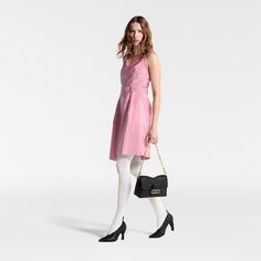 LOUIS VUITTON® - Dauphine Soft Mm - Black Elegant Pink Business Bag, Elegant Pink Business Bags, Classic Evening Shoulder Bag For Spring, Luxury Spring Formal Shoulder Bag, Luxury Formal Shoulder Bag For Spring, Chic Pink Business Bag, Spring Formal Shoulder Bag, Formal Feminine Spring Shoulder Bag, Chic Pink Business Shoulder Bag