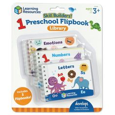 the learning resources preschool flipbook set includes three books