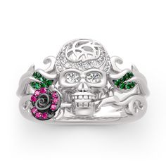 Jeulia Jewelry, Skull Wedding Ring, Sterling Silver Skull Rings, Skull Accessories, Skull Rings, Skull Wedding, Rings Collection, Gothic Rings, Skull Jewelry