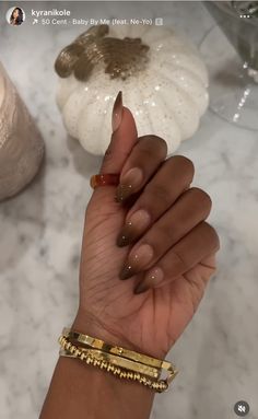 Purple Fall Nails, Fall Almond Nails, Brown Nails Design, Nails Brown, November Nails, Airbrush Nails, Spring Nail Designs, Fall Acrylic Nails, Classy Acrylic Nails