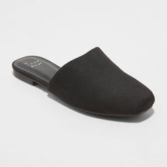 New A New Day Black Women's Thea Mule Flats Slip Into Cool Comfort For Any Of Your Casual Days Wearing These Thea Mule Flats From A New Day. Featuring An Open-Back Design That Makes Them Easy To Slide On And Off, These Slip-On Flats Feature A Memory Foam Lining For Comfy Wear. They Have A Textured Upper With A Closed Square-Toe Silhouette For A Simply Stylish Look That's Easy To Pair With Whatever You Decide To Wear. Black Mule Flats Memory Foam Insole Textured Upper Closed Square Toe And Backle Comfortable Black Flat Heel Mules, Black Flat Synthetic Mules, Casual Black Flat Mules, Casual Black Mules For Fall, Leopard Print Loafers, Black Mule, Mule Flats, Teacher Clothes, Slide On