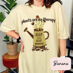 Plants Are My Therapy - Comfort Colors 1717 T-Shirt for Gardeners and Plant Lovers Embrace your green thumb and showcase your love for all things botanical with our "Plants Are My Therapy" t-shirt! Perfect for gardeners and plant enthusiasts, this tee is made from the super-soft, high-quality Comfort Colors 1717 fabric, ensuring you stay comfortable while tending to your garden or relaxing with your favorite potted friends. 🌱 Product Features: Premium Comfort Colors 1717: Known for its superior Short Sleeve T-shirt With Plants Print For Gardening, Graphic Tee Crew Neck T-shirt, Cotton T-shirt With Letter Print For Gardening, Cotton Graphic Print T-shirt For Gardening, Cotton T-shirt With Graphic Print For Gardening, Spring Crew Neck T-shirt For Outdoor, Spring Short Sleeve T-shirt For Gardening, Relaxed Fit T-shirt For Gardening In Spring, Casual T-shirt For Gardening In Spring