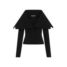 Jacquemus Black Cotton La Veste Jacket. Crafted in cotton, acetate and elastane blend. Oversized folded collar, front concealing buttoned fastening, long sleeves, straight hem. Fully lining. Jacquemus Jacket, Black Fr, Leather Cap, Tailored Jacket, Emilio Pucci, Denim Pant, Look Chic, Denim Top, Isabel Marant