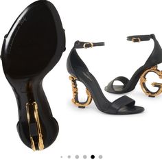 Dolce And Gabbana (New) Dolce Gabbana Heels, Gold High Heels, Dolce Gabbana Shoes, Shoe Bags, Black And Gold, Shoes Women Heels, High Heel, Dolce And Gabbana, Shoes Heels