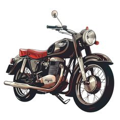 a drawing of a motorcycle on a white background