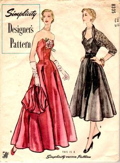 an old fashion sewing pattern for a woman's dress