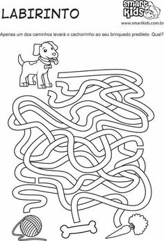 a dog maze with the word labrinto in spanish and an image of a dog on