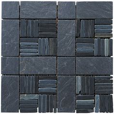 black marble mosaic tile with grey strips