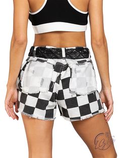 Embrace the summer in style with our Checkered Twill Shorts! Designed with a classic shorts cut and featuring a trendy checker print on high-quality twill fabric, these shorts are a must-have for any warm weather wardrobe. Complete with white back pockets, they add a touch of sophistication to any casual outfit. Don't miss out, get yours now! Fabric : 100% Cotton **Belt Not included** Summer Plaid Shorts With Built-in Shorts, Trendy Cotton Shorts With Belt Loops, Trendy Plaid Short Bottoms, Trendy Short Plaid Bottoms, Chic Short Plaid Bottoms, Gingham Cotton High-waisted Shorts, High-waisted Gingham Cotton Shorts, Trendy Gingham Shorts, Gingham Cotton Shorts