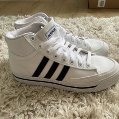 Brand New Without Tag. Never Worn Only Tried On. Men’s Size 7 / Women’s 8/8.5 (I Wear A Women’s 8.5 In Most Brands And These Fit Well) Adidas Casual High-top Sneakers With Cushioned Footbed, Casual Adidas High-top Sneakers With Cushioned Footbed, Adidas Casual Skate Shoes With Speckled Midsole, Casual White Adidas High-top Sneakers, Casual White Ankle-high Skate Shoes, Adidas Casual High-top Sneakers, Shoes Adidas, Adidas Black, Black Adidas