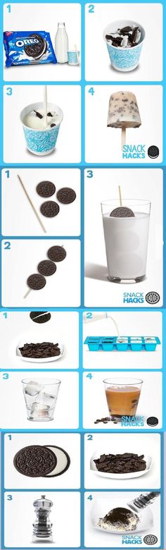 the steps to making oreo cookies in an ice cream maker, with instructions on how to