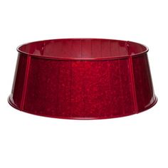 a red lamp shade is shown against a white background and it looks like the bottom part of a lampshade