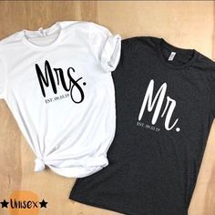 His And Her Shirts, Married Couple Shirts, Mr And Mrs Shirts, Wedding Day Shirts, Just Married Shirts, Mrs Shirts, Bridal Honeymoon, Couples Shirts, Married Shirt