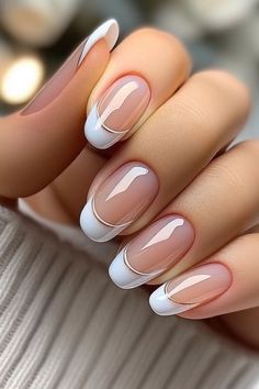 French Manicure White, Elegant Touch Nails, Nagellack Trends, Simple Gel Nails, Short Acrylic Nails Designs