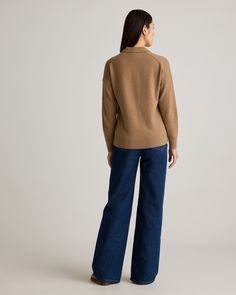 Our best-selling cashmere in another timeless style: the polo sweater. Made of 100% Mongolian cashmere (of course), in a relaxed fit, with an open polo collar for a casual-luxe look. Also offered in sizes 1X - 3X.  | Quince | Women's Mongolian Cashmere Polo Sweater in Teak, Size XS Classic Relaxed Fit Polo Sweater For Fall, Classic Relaxed Fit V-neck Sweater, Chic Cashmere Polo Sweater With Ribbed Collar, Classic Relaxed Fit Polo Sweater For Work, Collared Polo Sweater For Everyday Fall Wear, Classic Relaxed Fit V-neck Sweater For Fall, Fall Cashmere Polo Sweater With Ribbed Collar, Collared Cashmere Polo Sweater For Fall, Collared Fine Knit Polo Sweater For Fall