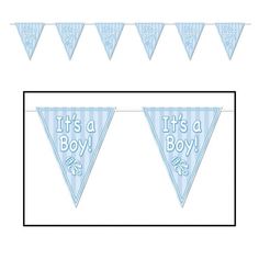 it's a boy bunting banner in blue