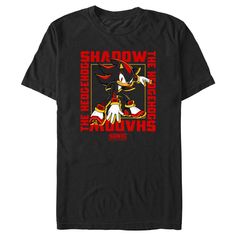 From the classic video games to new and exciting movies and TV shows Sonic and his friends have been zooming into our hearts for decades! Indulge in the fun and nostalgia of Sonic the Hedgehog with cool new officially licensed apparel for the whole family today! This Men's Sonic the Hedgehog Graphic T-Shirt features Shadow striking a cool pose, framed within a red square that boldly displays his name "Shadow the Hedgehog" on the front. Shadow The Hedgehog Clothes, Shadow The Hedgehog Official Art, Shadow The Hedgehog Y2k, Sonic The Hedgehog Shirt, Shadow The Hedgehog Shirt, Shadow Portraits, Text Frame, Classic Video Games, Cool Poses