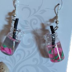 Strawberry Drink Jar Earrings Hypoallergenic Silver Fishhook Earrings With Rubber Backs Comes From Smoke-Free Home. I'll Be Happy To Answer Any Questions You Have. I Give Discounts On Bundles With 2 Or More Items! Thanks For Shopping My Closet! #Fashion #Fashionstyle #Fashionweek #Myposhmark #Poshmark #Poshmarkapp #Poshmarkcloset #Poshmarklove #Poshlove #Twitterfashion Green Hypoallergenic Novelty Earrings, Radish Earrings, Novelty Pink Hypoallergenic Earrings, Raspberry Earrings, Nickel-free Pink Novelty Earrings, Celebrities Earrings, Tory Burch Earrings, Blue Drop Earrings, Evil Eye Earrings