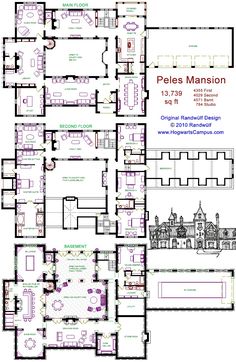 the floor plan for peles mansion