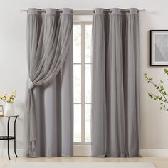 PRICES MAY VARY. Ready Made:Package includes 2 panels of double layered blackout and sheer curtains with tie backs,measuring 37Wx84L inch each panel,1.6inch grommet top.Recommend to order 2-3 times rod width for proper look and fullness. Functional & Modern:Grey blackout curtains paired with sewn-in grey sheers achieve the layered sophistication,bringing romantic atmosphere to any home style,like living room,bedroom,kitchen,office,nursery,girls room,etc. Light Control&Energy Smart:Made of high q Curtains To Match Grey Couch, Curtains For Gray Walls Living Room, Purple Bedroom Curtains, Gray Curtains Living Room, Blackout And Sheer Curtains, Purple Curtains Living Room, Modern Curtains Bedroom, Curtains With Gray Walls, Grey Curtains Living Room