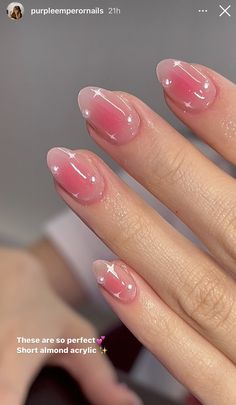 Almond Nails Blush Pink, Aura Nails With Sparkle, Melanie Martinez Nails Ideas, Coquette Nails Short, Melanie Martinez Nails, Summer Wallpapers, Blush Nails, Pretty Gel Nails, Cute Gel Nails