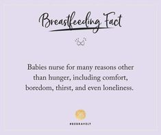 the words breastfeeding fact are written in black ink on a purple background with an image of a bee