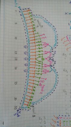 a notebook with some writing on it that has numbers and letters written in different colors