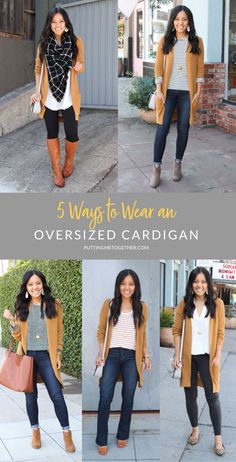 Cardigan Outfits, Casual Work Outfits, Oversized Cardigan, Fall Fashion Outfits, Casual Fall Outfits, Business Casual Outfits, Mode Inspiration, Outfits Casuales