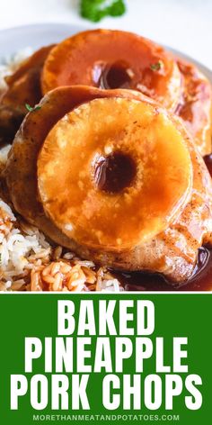 Pineapple ring covering a pork chop. Sweet And Sour Pork Chops, Hawaiian Pork Chops, Pineapple Pork Chops, Brown Sugar Pork Chops, Baked Pork Chops Oven, Marinated Pork Chops, Baked Pineapple, Pineapple Pork, Pork Chop Recipes Baked