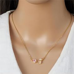 Pink Crystal Gold Tulip Chain Necklace Add a touch of charm to your outfit with our Pink Crystal Gold Tulip Chain Necklace. The delicate chain and sparkling pink crystal tulip pendant make this necklace a must-have accessory for any lover of all things cute and feminine. Tulip Jewelry, Tulips Meaning, The Meaning Of Love, Sanrio Fashion, Classic Flower, Kawaii Sanrio, Meaning Of Love, Delicate Chain, All Things Cute