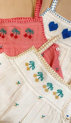 Embroidered Kids Clothes, Mother Daughter Dress, Kids Dress Wear, Cross Stitch For Kids, Girl Dress Patterns, Baby Fits, 자수 디자인, Funny Outfits