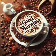 Image made using AI  #goodmorning #wishes #aiimage #message #coffee Wednesday Images, Good Morning Wishes Gif, Good Morning Breakfast, Coffee And Donuts