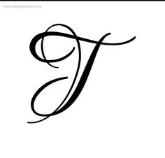 the letter t is made up of black ink and has a curved design on it