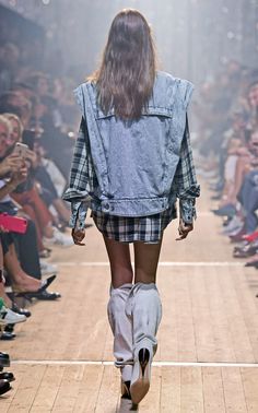 Gingham Outfit, Summer 19, Denim Outfit, Edgy Fashion, Denim Top