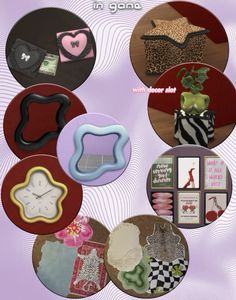 there are many different items in the circle on this page, including buttons and magnets