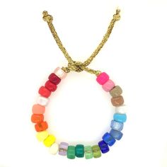 Rainbow Bead Gold String Tie Bracelet Adjustable size 9MM beads Handmade, Color Variations May Vary Slightly Adjustable Rondelle Beaded Necklaces As Gifts, Adjustable Multicolor Friendship Bracelets With Faceted Beads, Adjustable Letter Beads For Jewelry Making, Adjustable Bohemian Crystal Bracelet With Large Beads, Adjustable Multicolor Bead Bangles, Colorful Beaded Adjustable Bracelets, Adjustable Colorful Beads Stretch Bracelet For Friendship, Adjustable Multicolor Braided Bracelet With Letter Beads, Adjustable Beaded Bangle Bracelets With Letter Beads