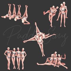 an image of people doing different poses in the same pose as they are on their stomachs