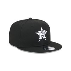 The Houston Astros City Art 9FIFTY Snapback features an embroidered Astros black and white logo at the front panels and an embroidered city banner with art at the right-wear side. Additional details include a snapback closure at the rear and a gray undervisor. Streetwear Snapback Fitted Hat With Logo Patch, Streetwear Flat Brim Fitted Hat With Logo Patch, Flat Brim Fitted Hat With Logo Patch For Streetwear, Urban Fitted Snapback Hat With Embroidered Logo, Streetwear Snapback Fitted Hat With Letter Patch, Streetwear Fitted Snapback Hat With Letter Patch, Urban Snapback Hat With Flat Crown For Streetwear, Hip Hop Fitted Hat With Embroidered Logo, Logo Snapback Hat For Baseball Season Streetwear