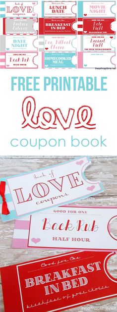 free printable love coupon book for valentine's day or any special occasion