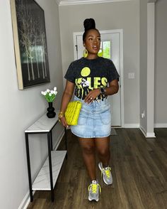 ~Recap of the OOTD~ Swipe to see the look styled with sneakers as well. Watch previous reel for step by step details! 💚🫶🏾 . . 📌 The skirt and purse are old but if you want links to anything else just comment “link” for the specific item below. . . ✨What I’m wearing: *Graphic tee: @merchbar (gifted) *Skirt and purse: @zara (old) *Sneakers: @newbalance via @stockx *Heels: @ninewest *Earrings: @leathercandyaccessories (gifted) *Bracelets: @amazonfashion (linked on my Amazon storefront) *Sungl... Jean Skirt With Sneakers, Skirt And Tshirt Outfits, Skirt And Tshirt, Skirt With Sneakers, Old Sneakers, Sneaker Fits, Skirts With Sneakers, Girly Fits, Rodeo Outfits