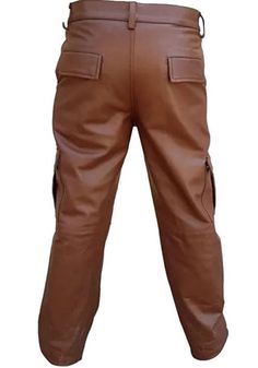 Brown Leather Cargo Pants - Embrace Style and Functionality with Confidence! Make a statement that exudes confidence with our Brown Leather Cargo Pants from ChersDelights Leather. Crafted with impeccable quality Nappa Sheepskin leather, these pants offer a classic and timeless style combined with functional versatility. Designed with your comfort in mind, our Brown Leather Cargo Pants boast a relaxed fit for all-day comfort and style. Meticulously crafted with superior attention to detail by exp Full Length Leather Pants With Pockets, Leather Trousers With Pockets, Brown Fitted Tapered Leg Cargo Pants, Fitted Brown Cargo Pants, Brown Trousers With Multiple Pockets, Brown Pants With Multiple Pockets, Fitted Leather Pants With Tapered Leg And Pockets, Brown Straight Leg Pants With Flap Pockets, Full Length Brown Leather Pants With Pockets