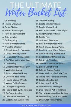 the ultimate winter bucket list with text overlay