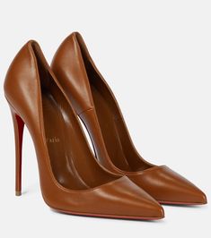 So Kate 120 leather pumps in brown - Christian Louboutin | Mytheresa Dr Shoes, Louboutin Heels, Patent Leather Pumps