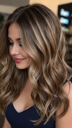 Hair Color From Blonde To Brunette, Balayage Hair Blonde To Brown, Fall Hair For Dark Blonde Hair, Highlight For Brunettes, Dark Blond Hairstyles, Light Brown Hair For Fall, Fall Hair Color For Dark Blonde, Brown Hair Lots Of Blonde Highlights, Fall Blonde Brown Hair Color