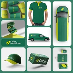 green and yellow packaging design for a company